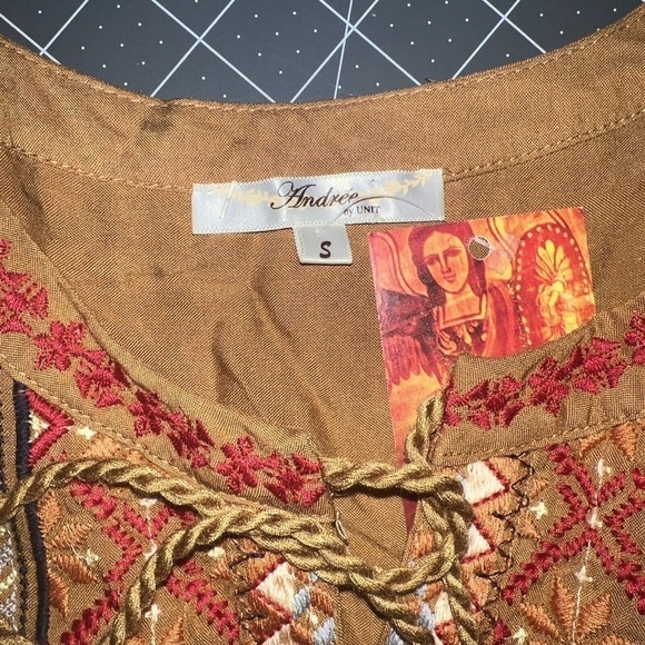 Andree By Unit Dress Women Size S Embroidered Sleeveless Boho dress - Picture 7 of 8